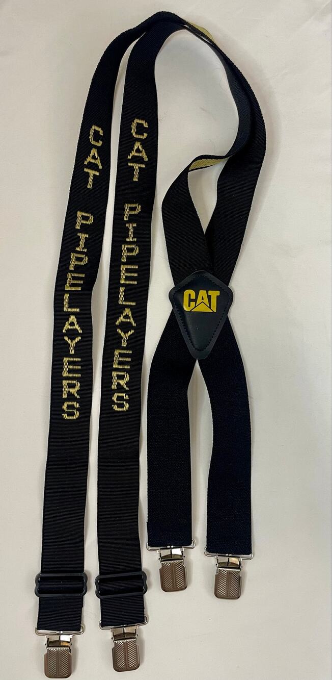 CAT Pipelayer Heavy Machinery Workwear Suspenders Black Yellow Construction